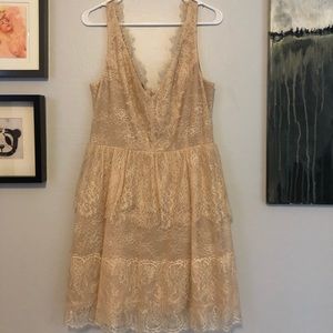 BCBGMaxAzria Willa Dress, Cream, NWT, L